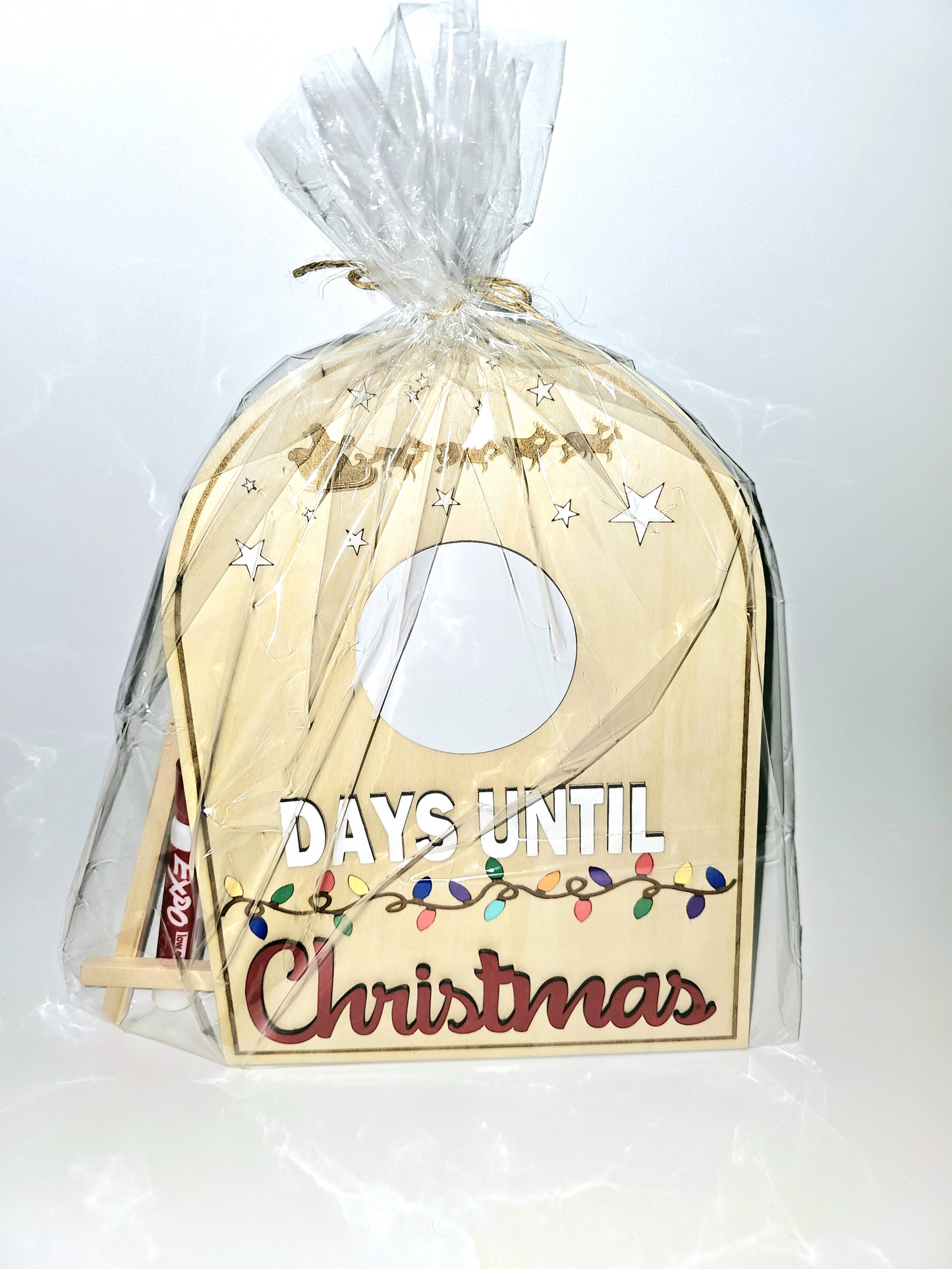 Christmas Countdown Display Kit with Mini Wooden Easel and Expo Marker Days Until Christmas Display Kit with